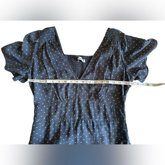 Abercrombie and Fitch Women’s Size Medium Blue Polka Dot Dress Flutter Sleeve - Picture 8 of 10